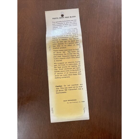 Vintage Fiesta Dippy Wax Block 70/79 Green 2.5oz 1972 Prop. - Picture 6 of 8